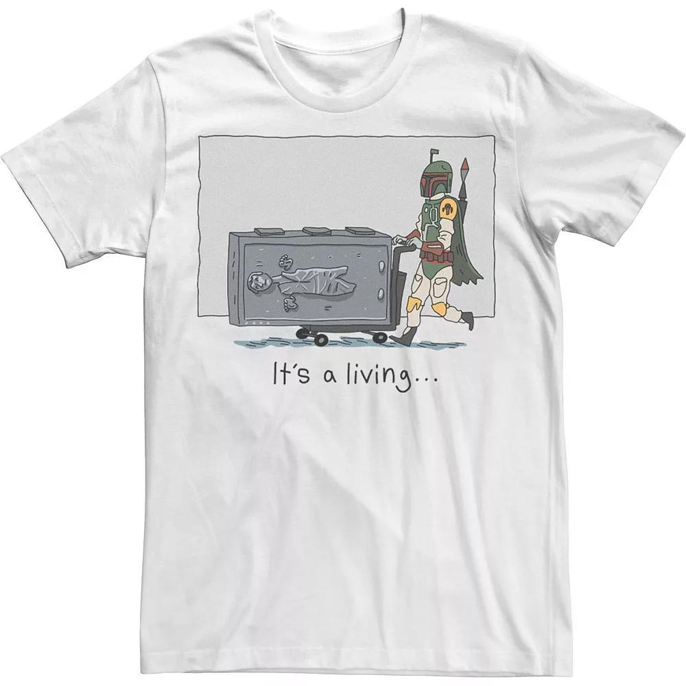 Men's Star Wars Boba Fett It's A Living Doodle Tee, Size: Medium, White Product Image