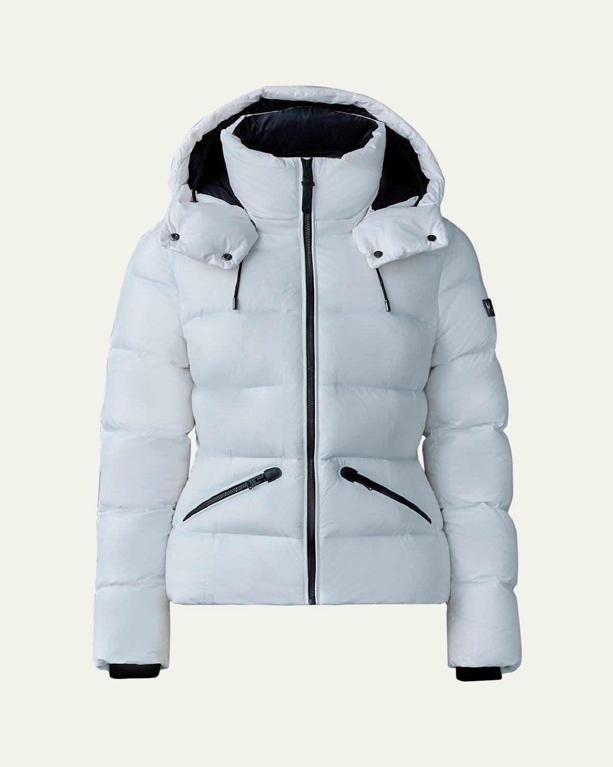 Madalyn Lustrous Light Down Jacket with Hood Product Image