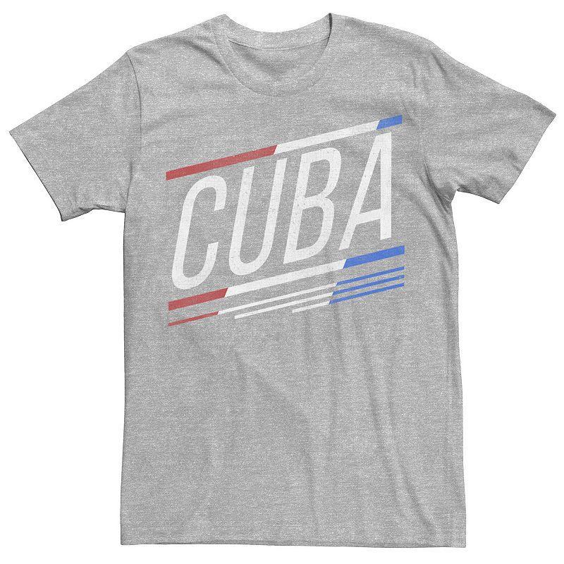 Men's Gonzales Cuba Slanted Stripe Logo Tee, Size: Small, Athletic Grey Product Image