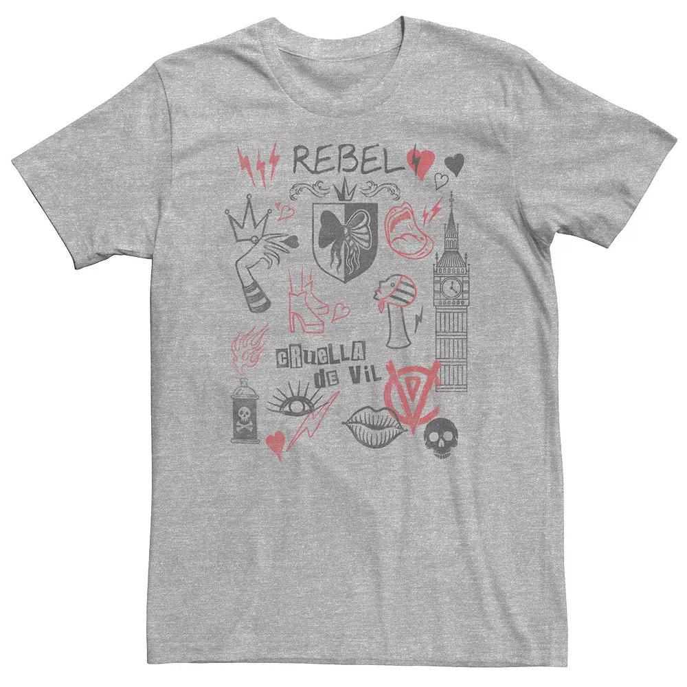 Big & Tall Disney Cruella Rebel Fashion Sketches Tee, Men's,  Product Image