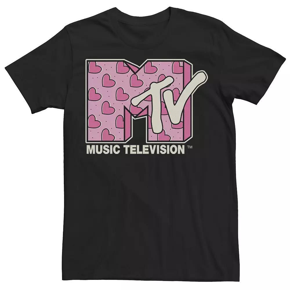 Big & Tall MTV Music Television Heart Doodle Logo Fill Tee, Men's, Size: 3XL, Black Product Image