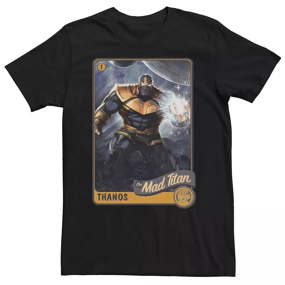 Men's Marvel Avengers Thanos The Mad Titan Trading Card Tee, Size: XXL, Black Product Image