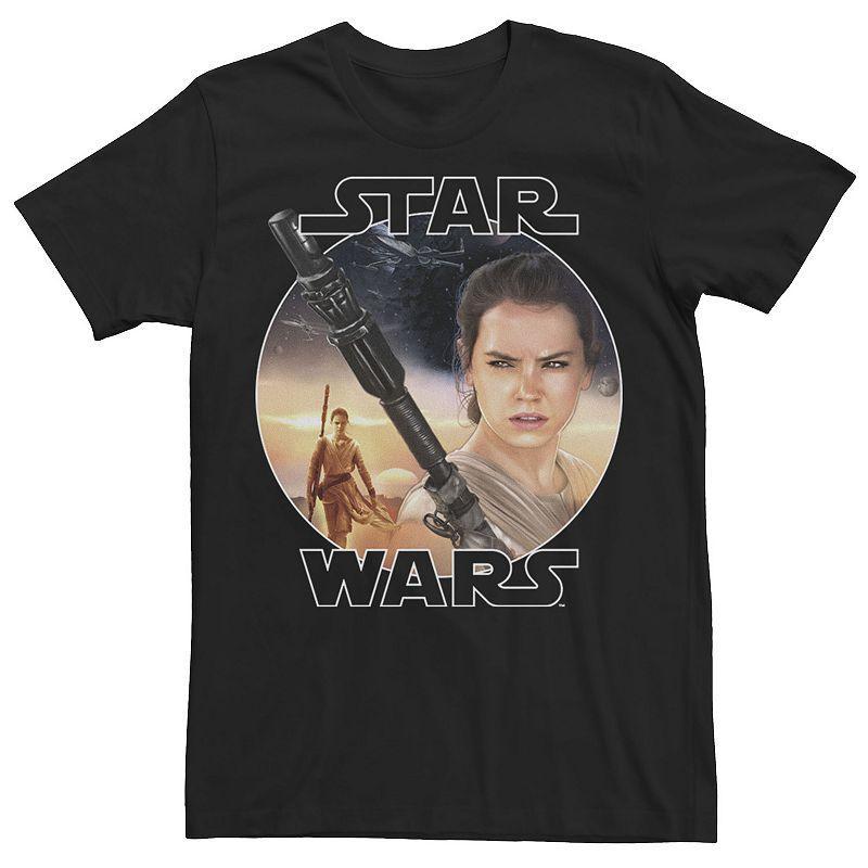 Men's Star Wars Rey Close Up Tee, Size: XXL, Black Product Image