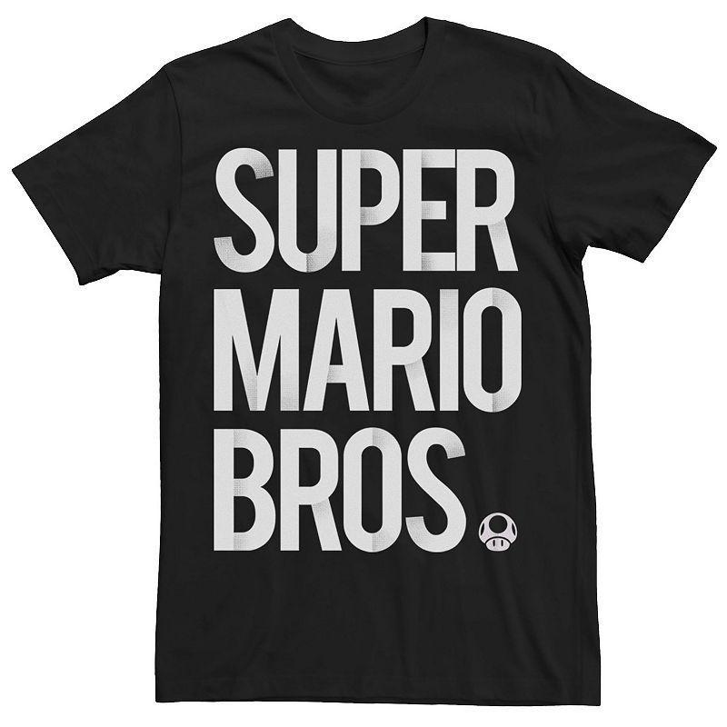 Men's Nintendo Super Mario Bros Word Stack Simple Title Tee, Size: 3XL, Black Product Image