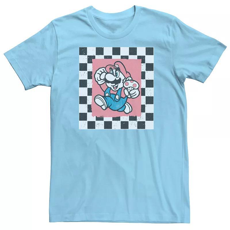 Men's Nintendo Super Mario Checkered Square Portrait Tee,  Product Image