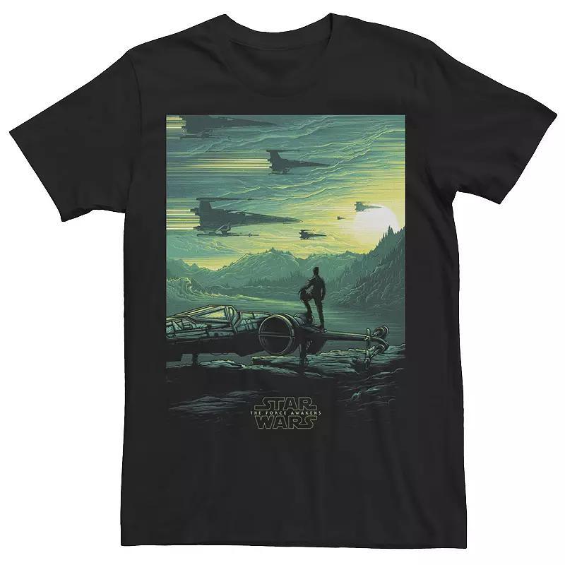 Men's Star Wars The Force Awakens Green Hue Poster Tee,  Product Image
