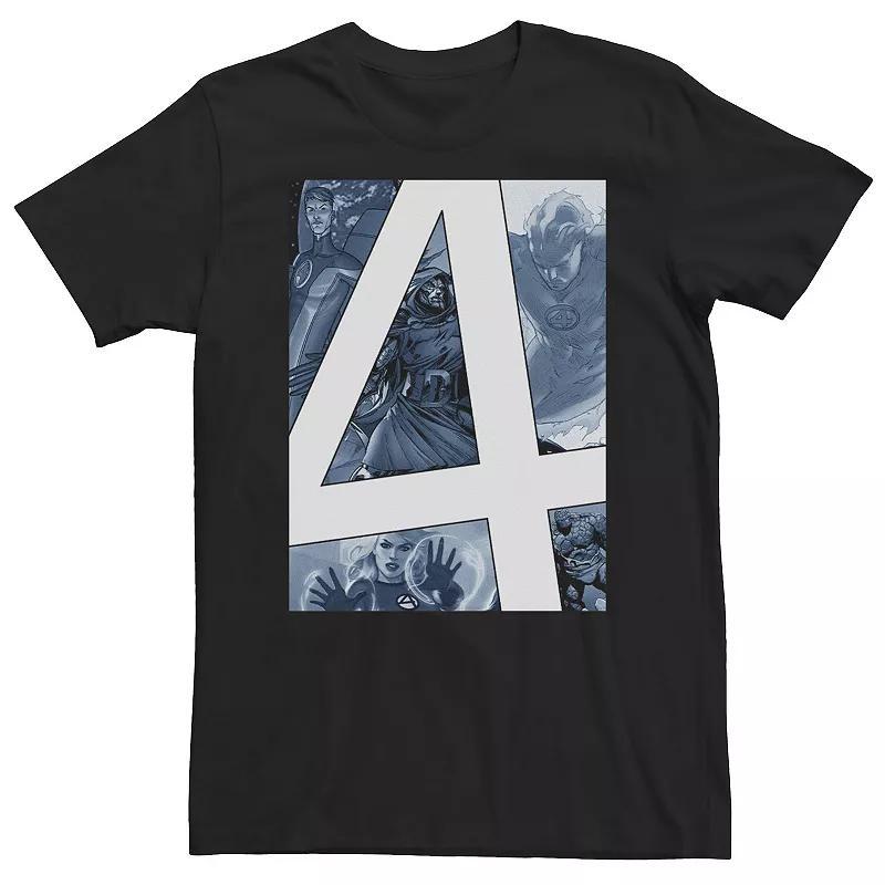 Big & Tall Marvel Fantastic Four Slanted Numeral Center Logo Tee, Mens Product Image