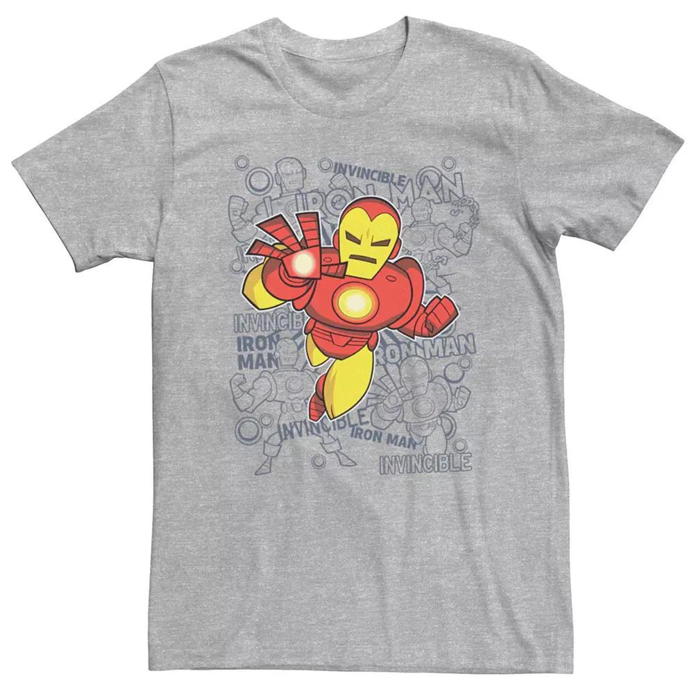 Men's Marvel Retro Iron Man Doodle Tee, Size: 3XL, Athletic Grey Product Image