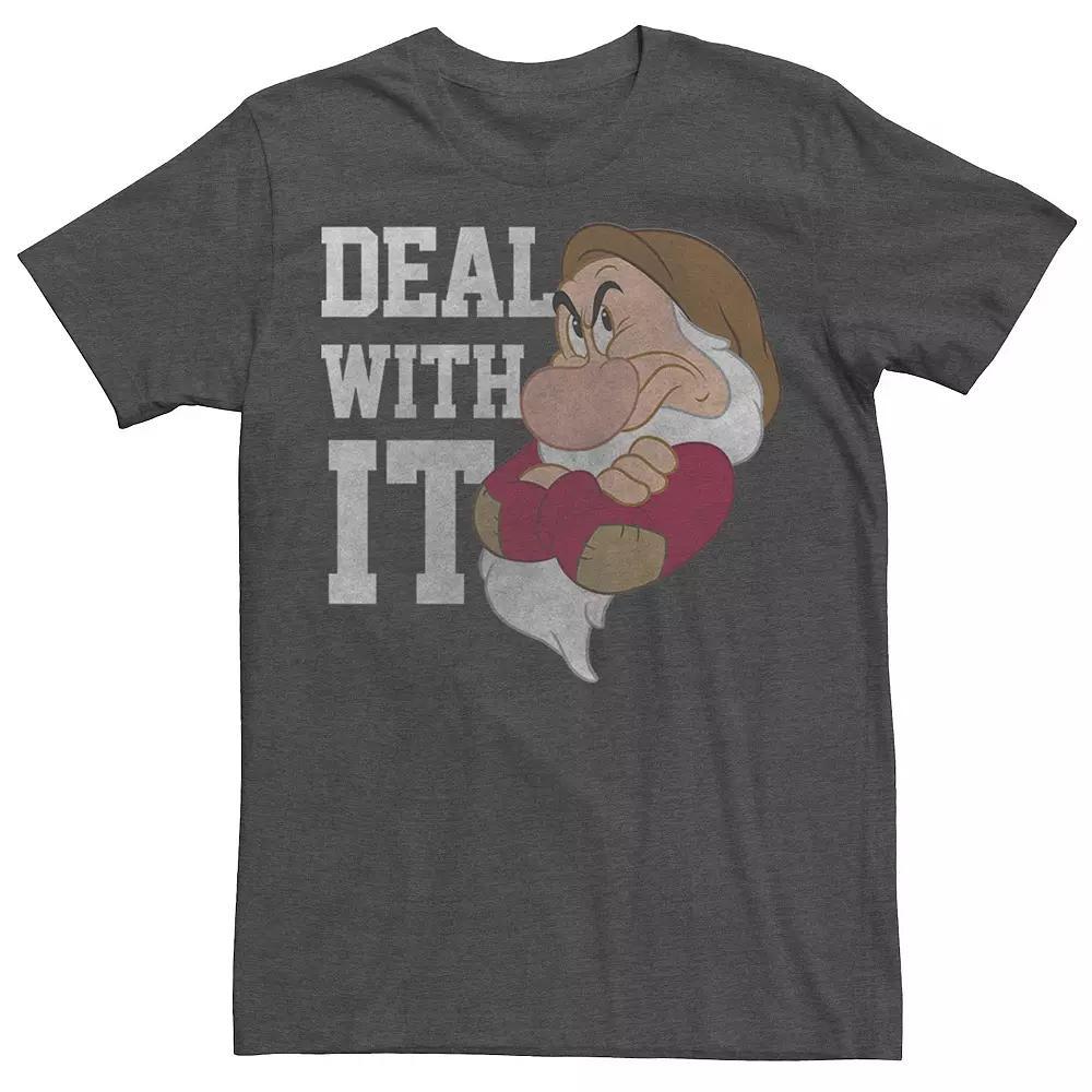 Disney's Snow White Grumpy Deal With It Men's Tee, Size: XL, Grey Heather Product Image