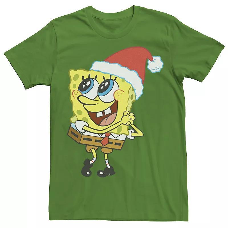 Men's Spongebob Squarepants Santa Hat Dreaming Of Christmas Tee, Size: Medium, Royal Grey Product Image