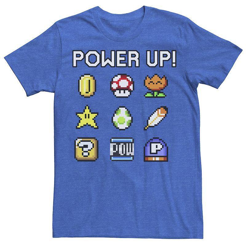 Men's Nintendo Super Mario Bros Power Up Symbols Tee, Size: XL, Grey Heather Product Image