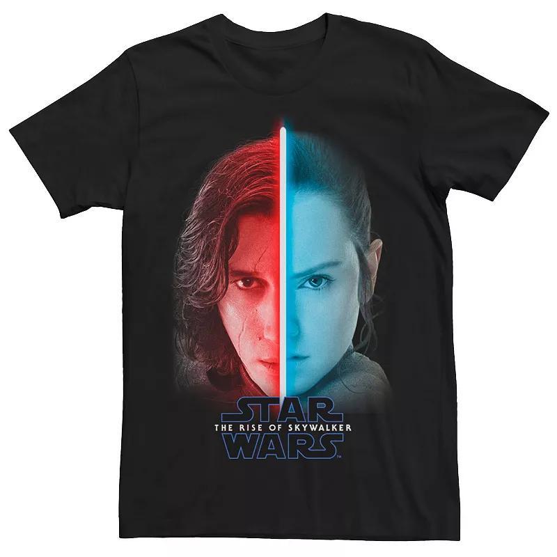 Men's Star Wars: The Rise Of Skywalker Rey & Kylo Ren Split Tee, Size: Medium, Black Product Image