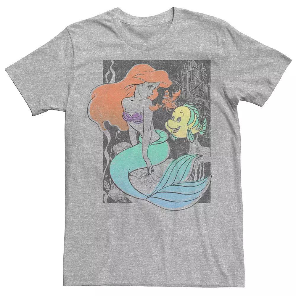 Disney's The Little Mermaid Happy Ariel Sebastian Flounder Men's Tee,  Product Image