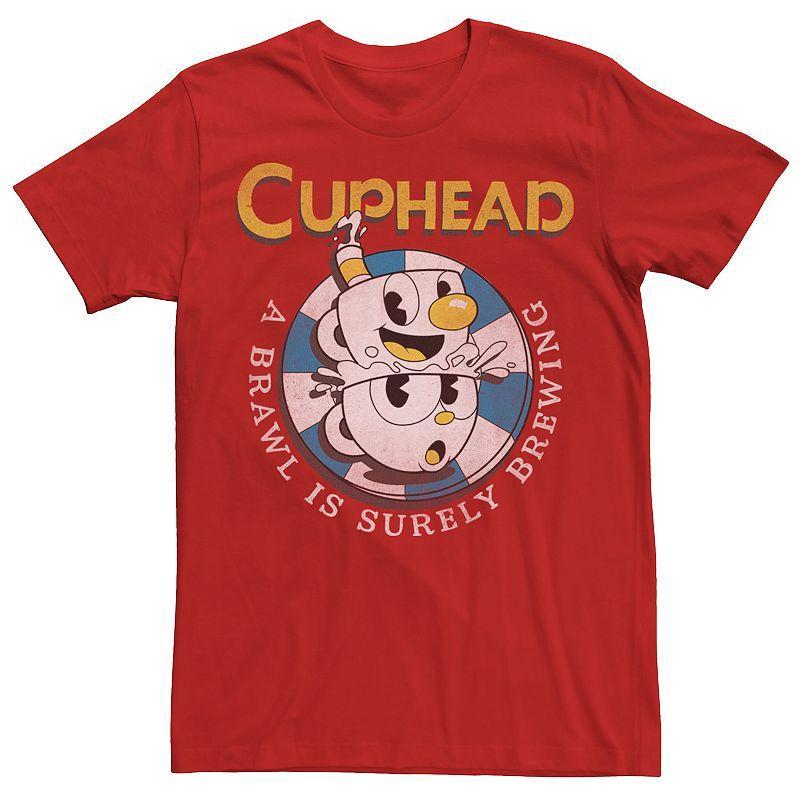 Men's The Cuphead Show Mugman Poker Chip Brewing Brawl Tee, Size: Medium, Red Product Image