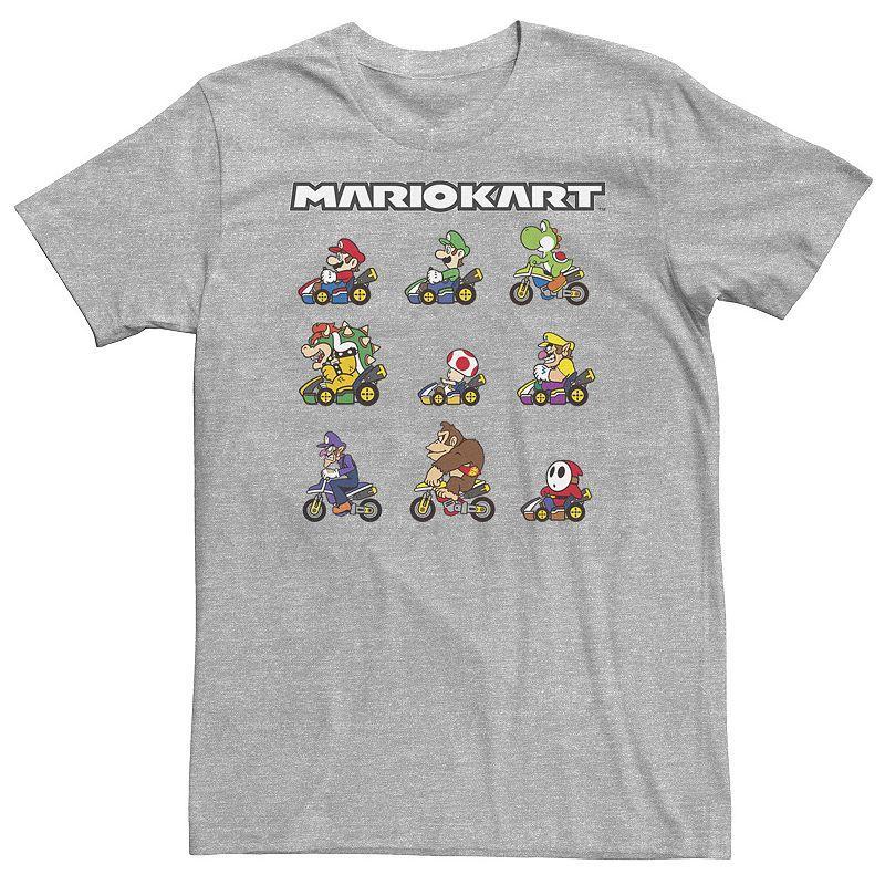 Big & Tall Nintendo Mario Kart Racers Ready Line-Up Tee, Mens Athletic Grey Product Image