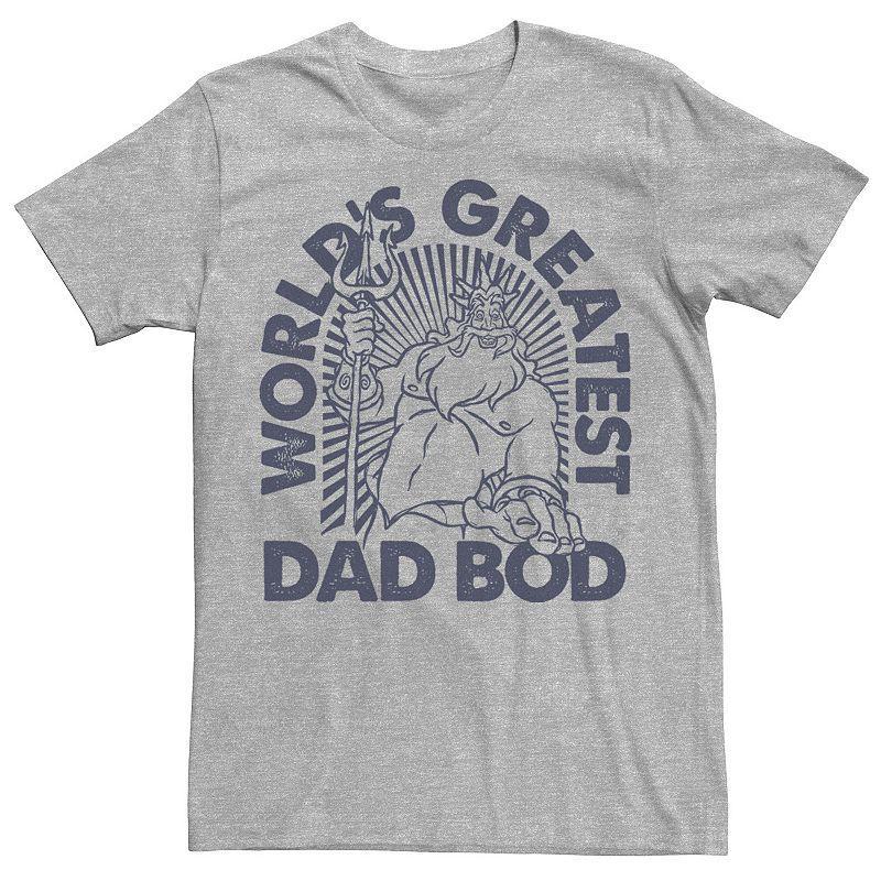 Disneys The Little Mermaid King Triton Mens Worlds Greatest Dad Tee Athletic Grey Product Image