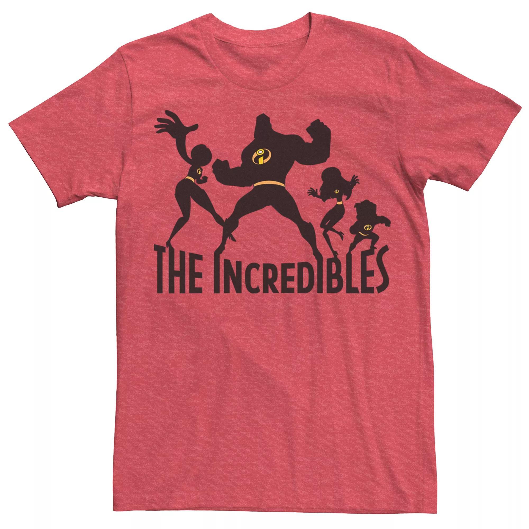 Disney / Pixar's The Incredibles Men's Family Silhouette Tee, Size: XL, Red Grey Product Image