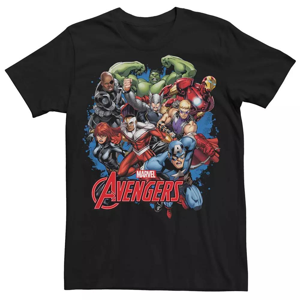 Men's Marvel Avengers Splatter Team Group Shot Tee,  Product Image