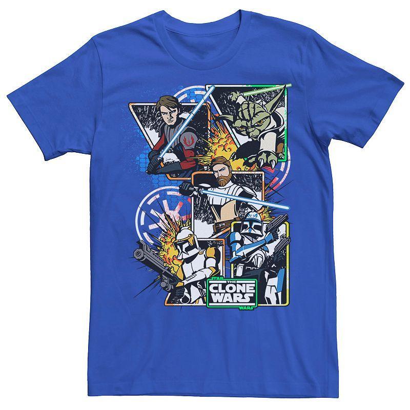 Men's Star Wars: The Clone Wars Group Shot Comic Panels Tee,  Product Image