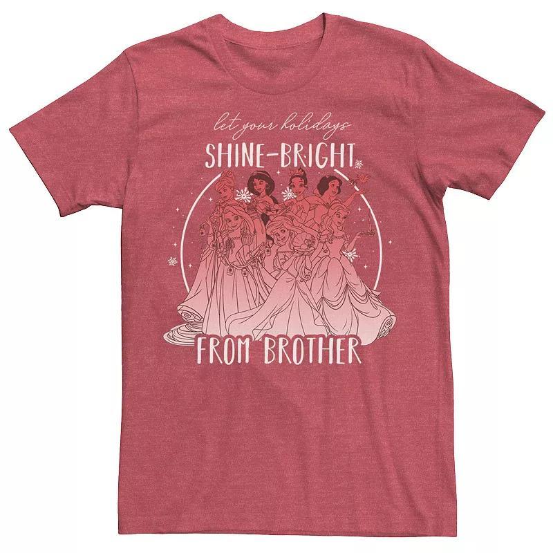 Men's Disney Princesses Shine Bright Brother Tee, Size: XXL, Red Grey Product Image