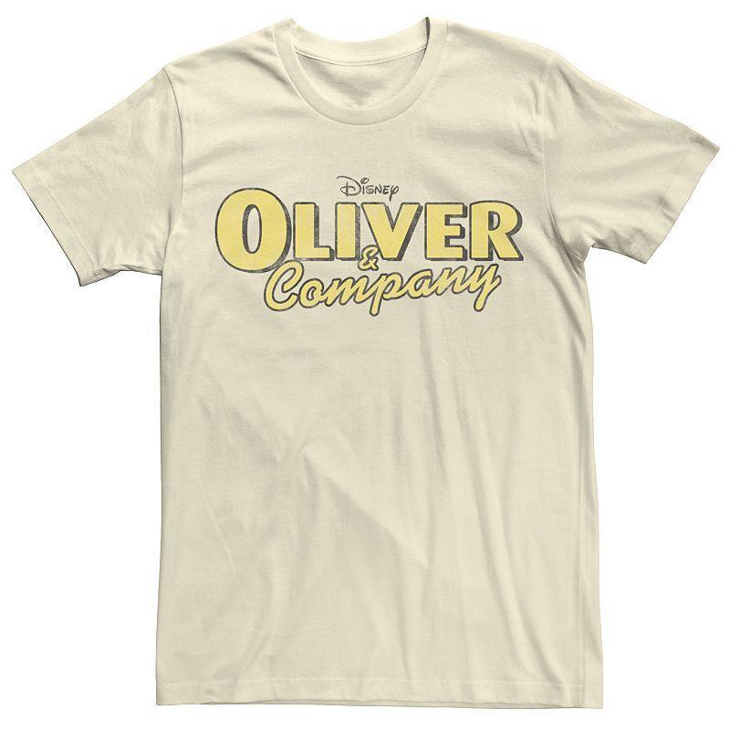 Men's Disney's Oliver & Company Yellow Movie Logo Tee, Size: Medium, Natural Product Image