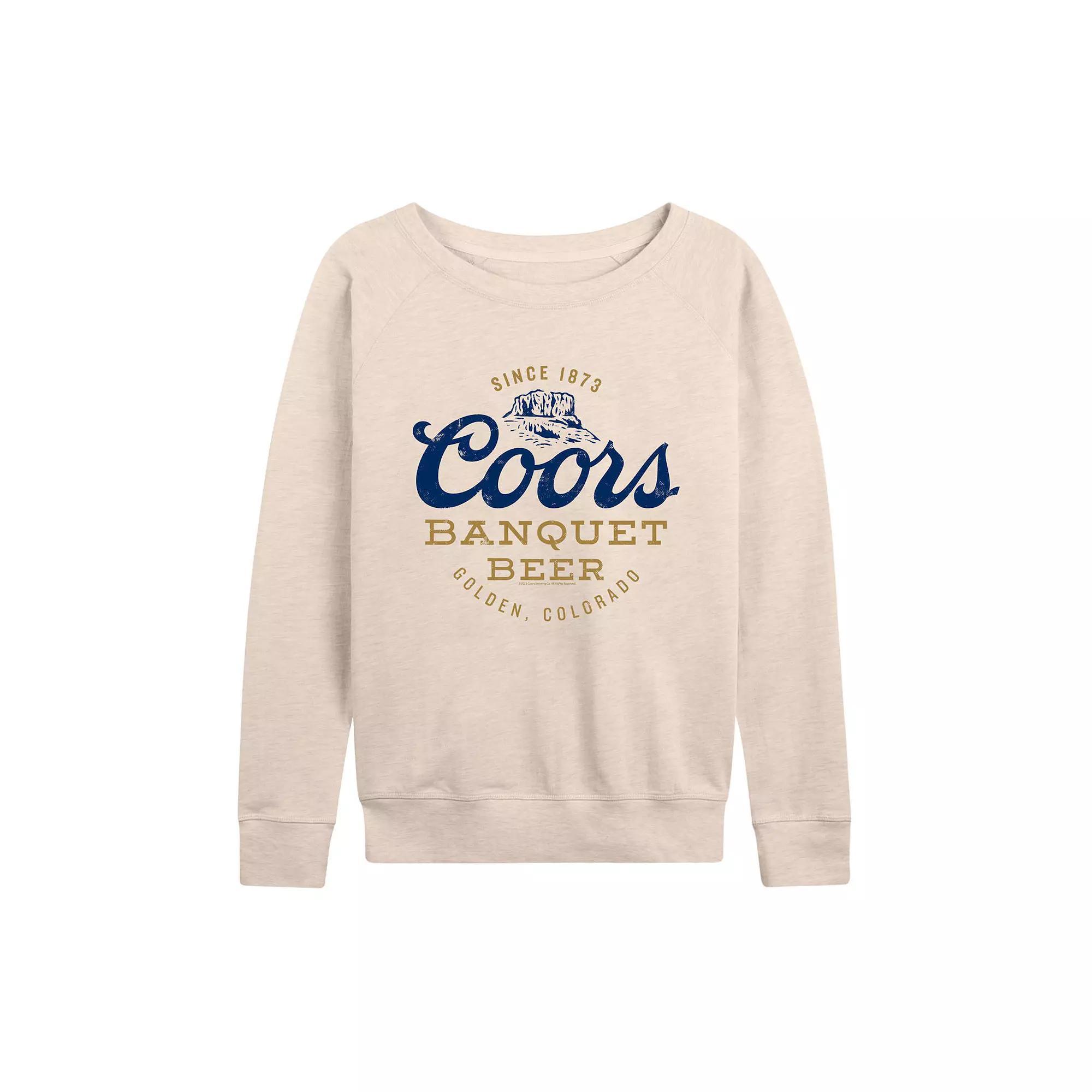 Women's Coors Banquet The Legend French Terry Long Sleeve Tee, Size: Medium, Beige Product Image