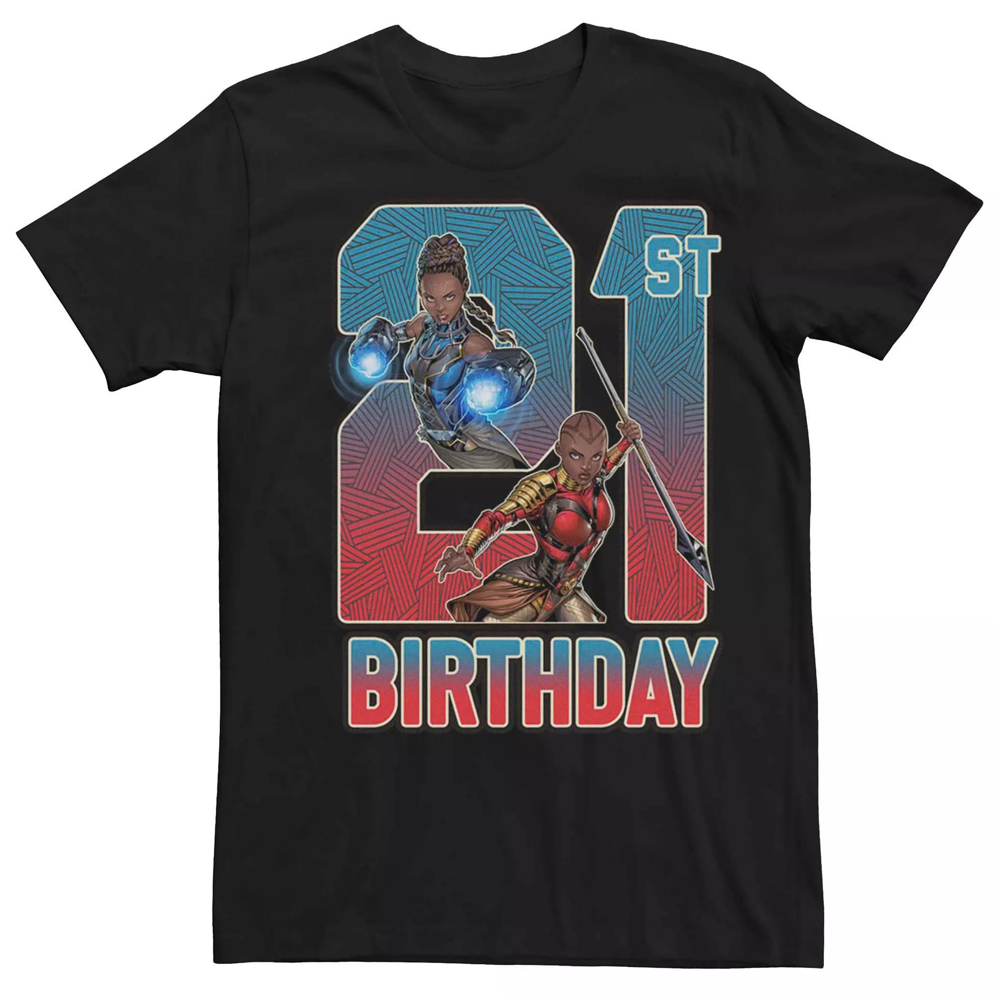 Men's Marvel Shuri Okoye 21st Birthday Tee, Size: XL, Black Product Image