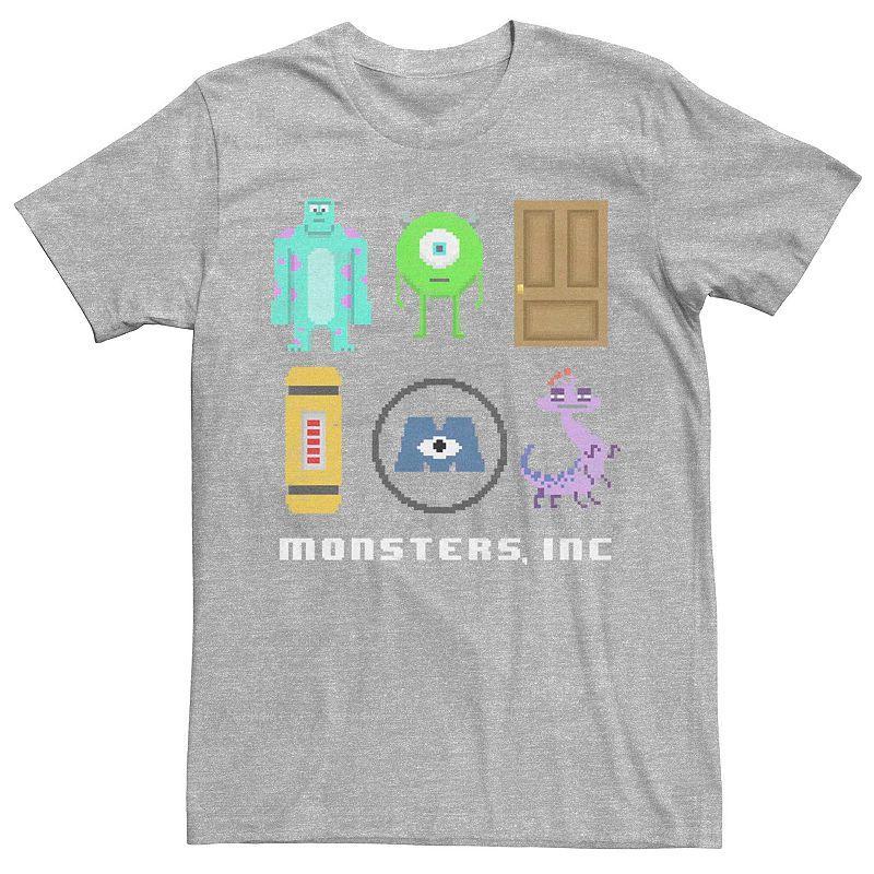 Mens Disney Pixar Monsters Inc Pixel Squad Tee Athletic Grey Product Image