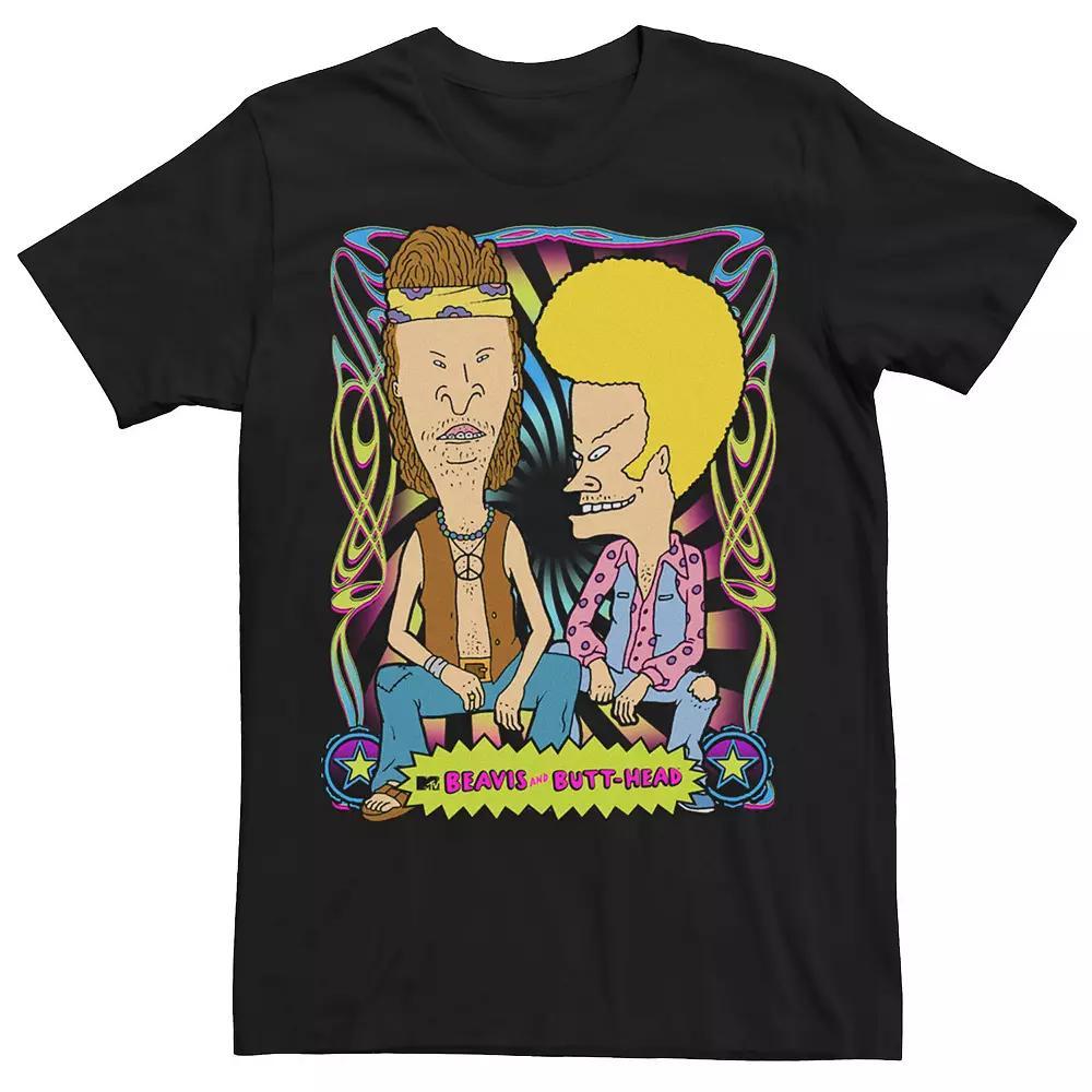 Men's Beavis And Butthead Psychedilic Groovy Dudes Tee,  Product Image