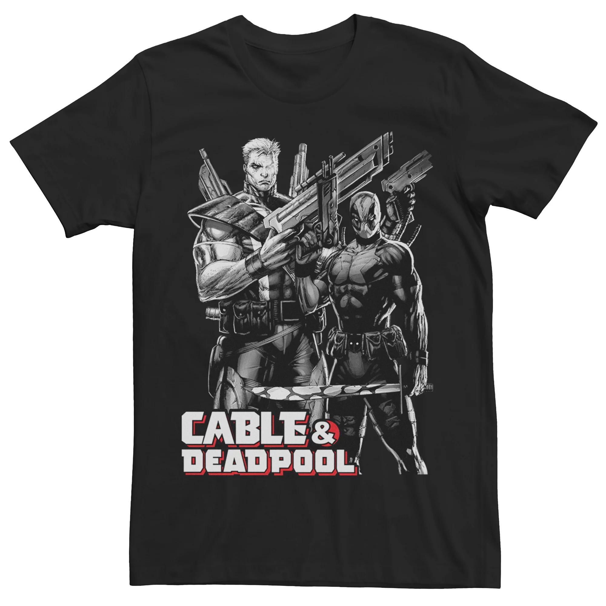 Men's Marvel Cable & Deadpool Graphic Tee, Size: Medium, Black Product Image