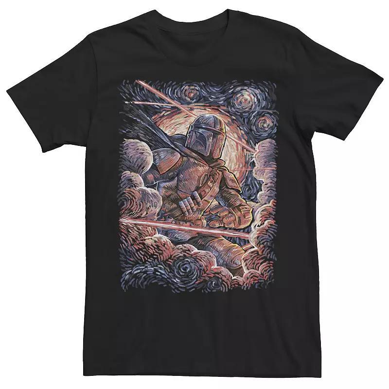 Men's Star Wars The Mandalorian Starry Night Style Portrait Tee, Size: XL, Black Product Image