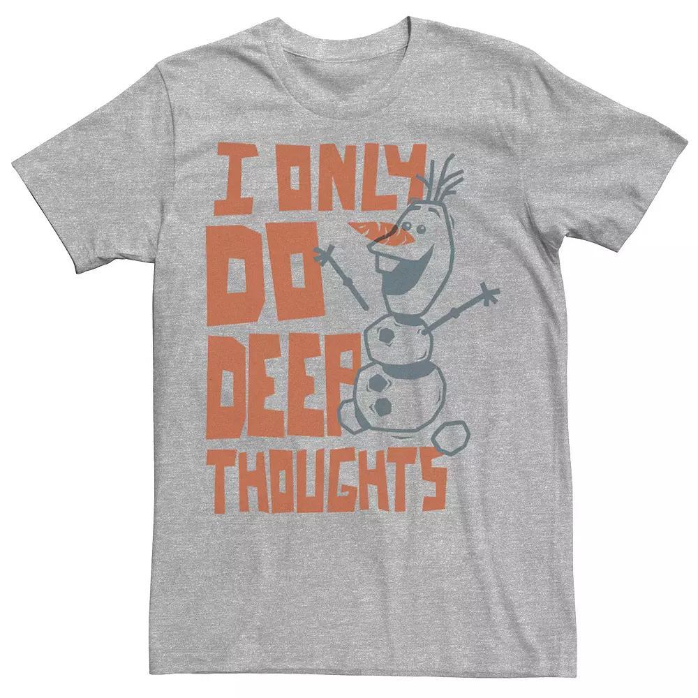 Men's Frozen Two Deep Thoughts Text Tee, Size: Small, Athletic Grey Product Image