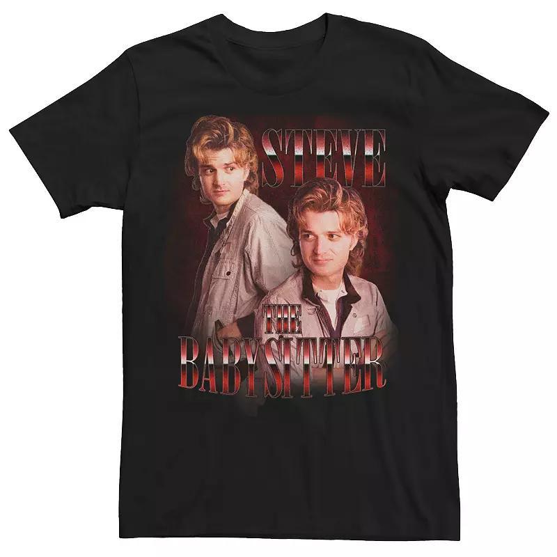 Men's Netflix Stranger Things Steve The Babysitter Tee, Size: XL, Black Product Image