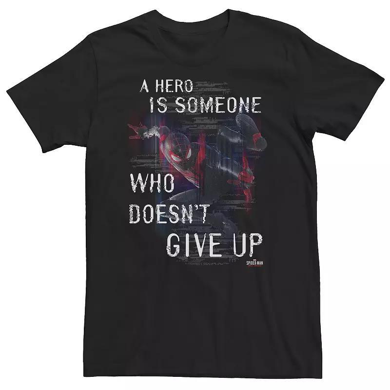 Big & Tall Marvel Spider-Man: Miles Morales A Hero Action Pose Tee, Men's, Size: Large Tall, Black Product Image