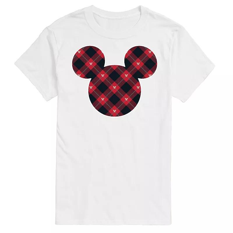 Disney's Big & Tall Mickey Silhouette Plaid Fill Graphic Tee, Men's, Size: 3XB, Black Product Image