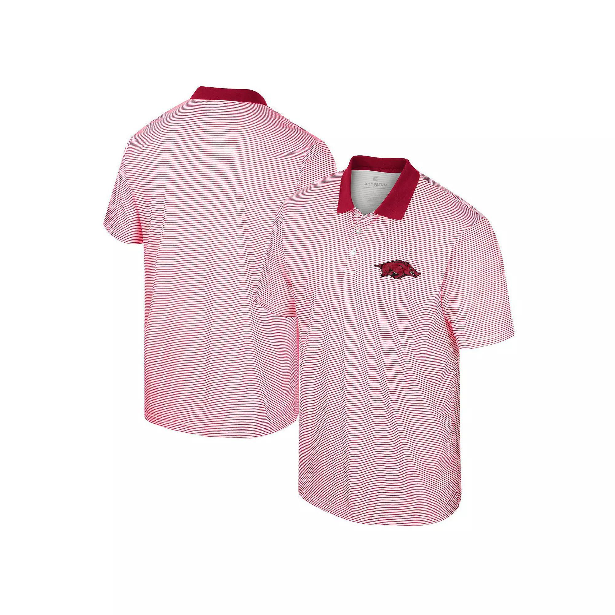 Men's Colosseum White/Maroon Arizona State Sun Devils Print Stripe Polo,  Product Image