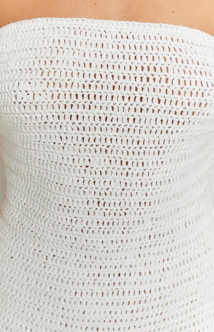 July White Knit Mini Dress Product Image