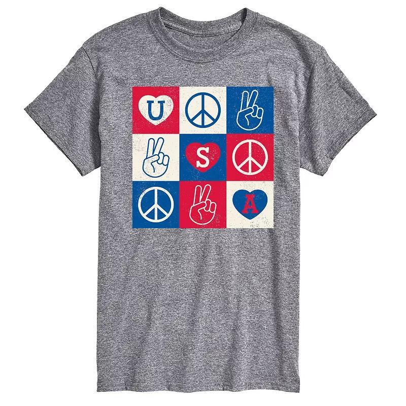 Men's USA Peace Grid Graphic Tee.,  Product Image
