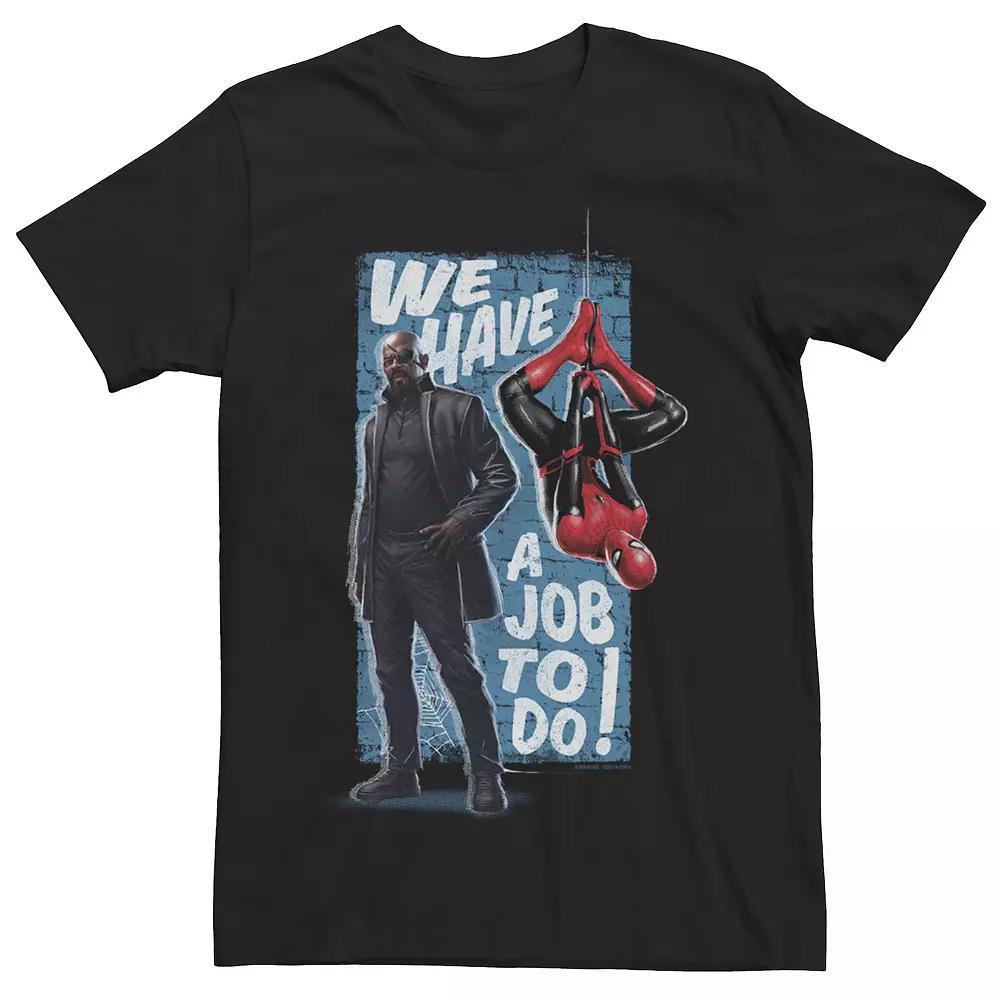 Men's Marvel Spider-Man Far From Home We Have A job To Do Poster Tee, Size: XL, Black Product Image