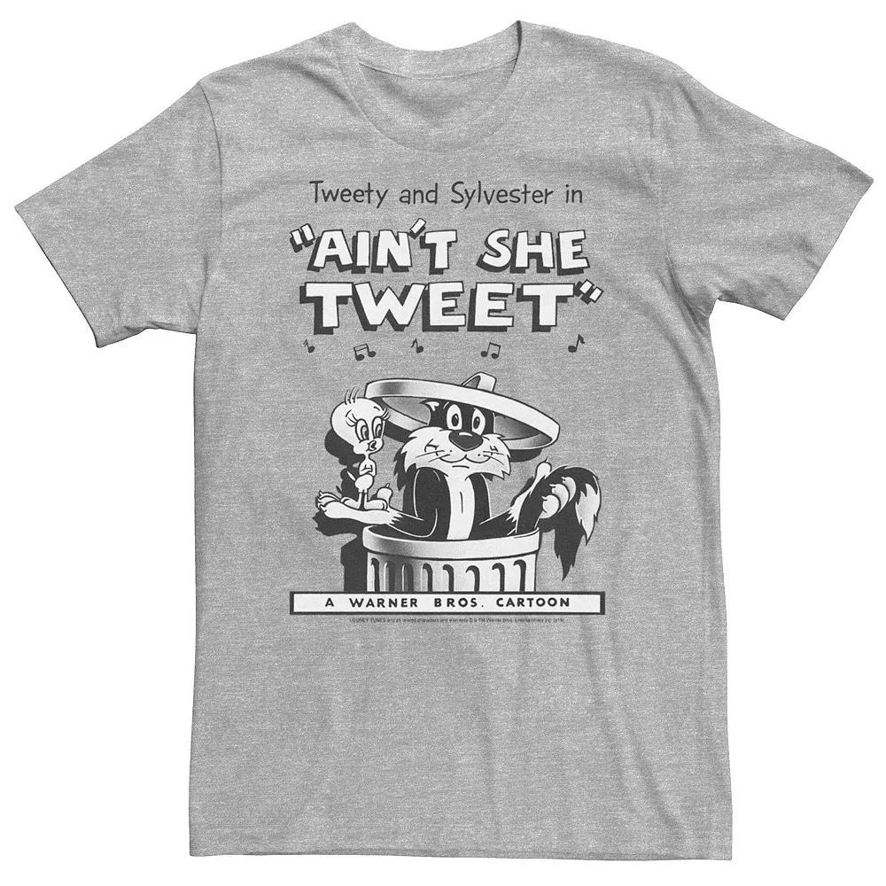 Big & Tall Looney Tunes Sylvester & Tweety Ain't She Tweet Tee, Men's, Size: Large Tall, Athletic Grey Product Image