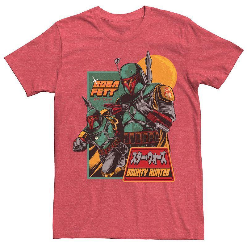 Big & Tall Star Wars Boba Fett Bounty Hunter Retro Poster Tee, Men's, Size: Small, Grey Heather Product Image