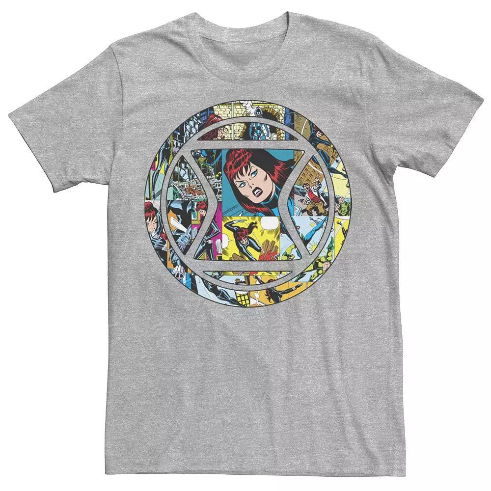 Men's Marvel Black Widow Retro Comic Icon Tee, Size: XL, Athletic Grey Product Image