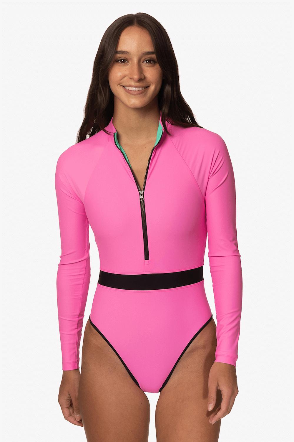 Nazare Long Sleeve Zip-Up Surf One Piece - Passion Female Product Image