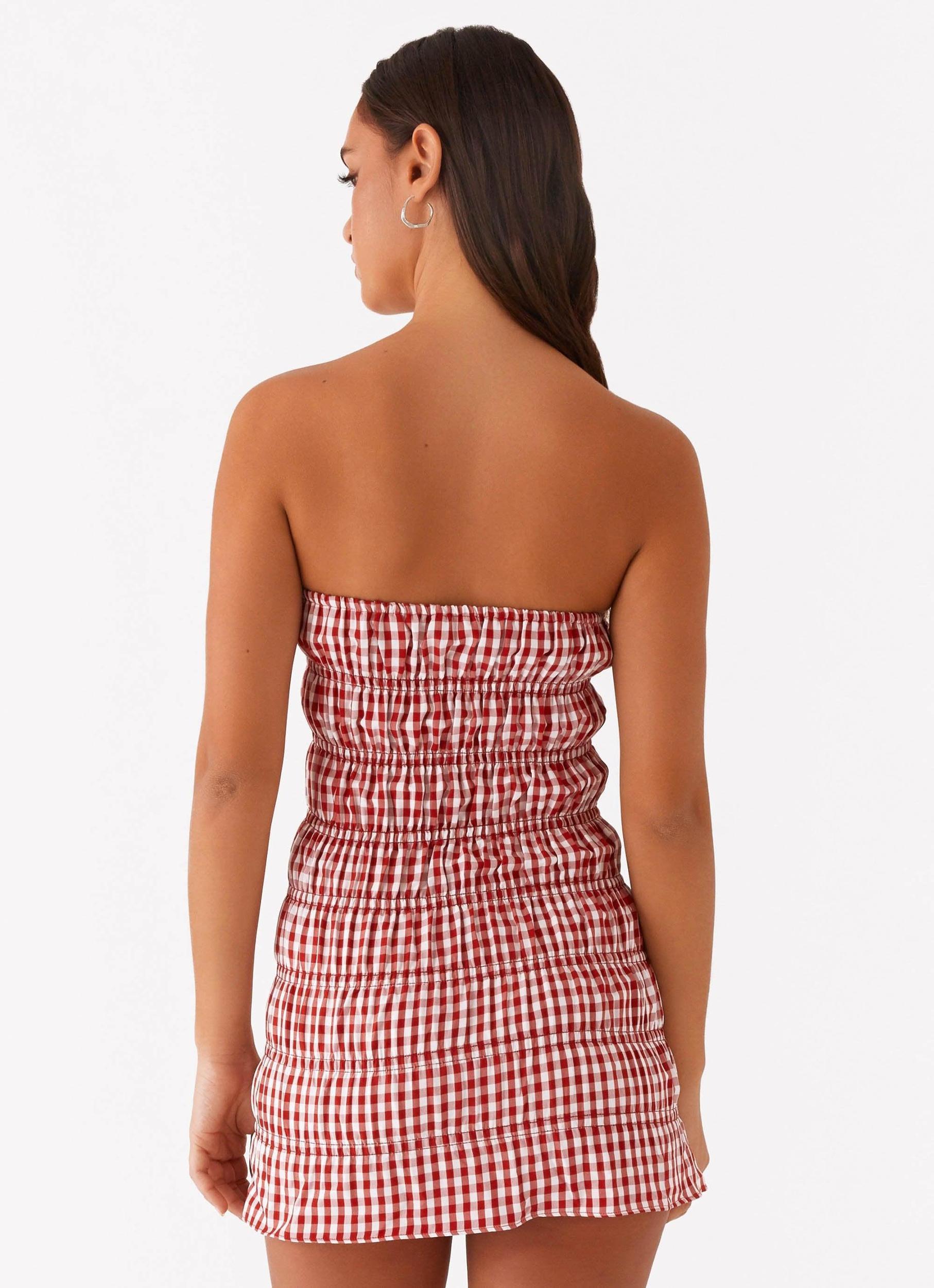 Adele Mini Dress - Red Gingham Product Image