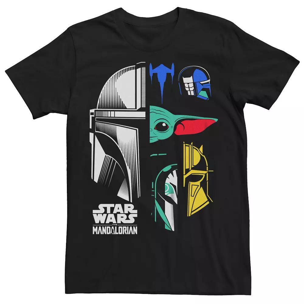 Men's Star Wars The Mandalorian Color Block Character Panels Tee,  Product Image
