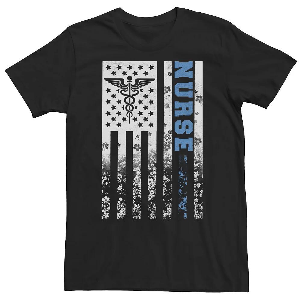 Big & Tall Nurse Distressed Flag Tee, Men's,  Product Image