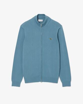 Zipped High Neck Cotton Sweater Product Image