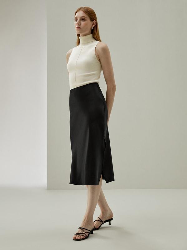 LILYSILK Silk Skirt Pleated - for Women - Black 100% Silk - Luxurious Bias Cut Skirt 16 Product Image