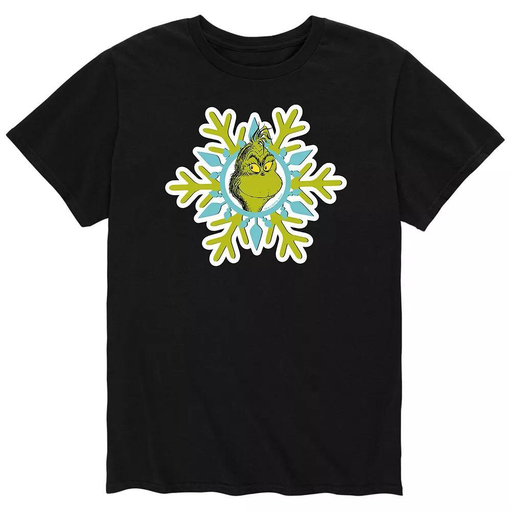 Men's Dr. Seuss The Grinch Face Snowflake Tee,  Product Image