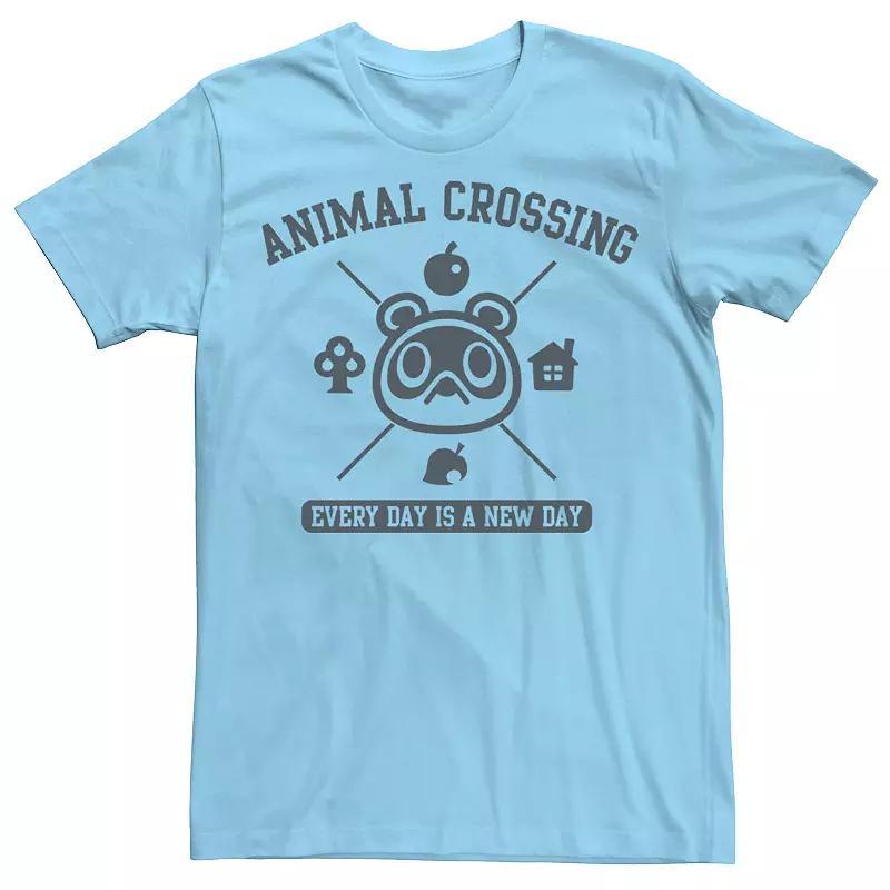 Men's Nintendo Animal Crossing Everyday Is A New Day Logo Graphic Tee, Size: XXL, Light Blue Product Image